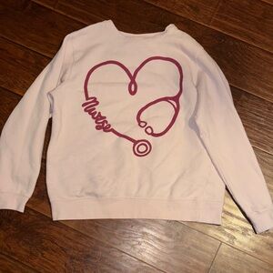 Women's Pink Heart Nurse Sweatshirt